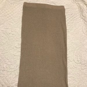 Midi cream ribbed skirt